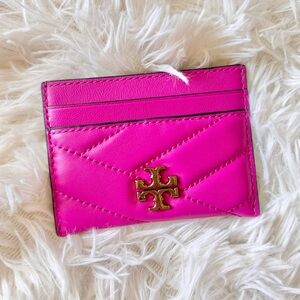 Tory Burch crazy pink quilted card holder